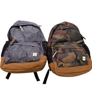 Sun Stone Mens Riley Heathered Backpack Bag Grey Heather or Camo